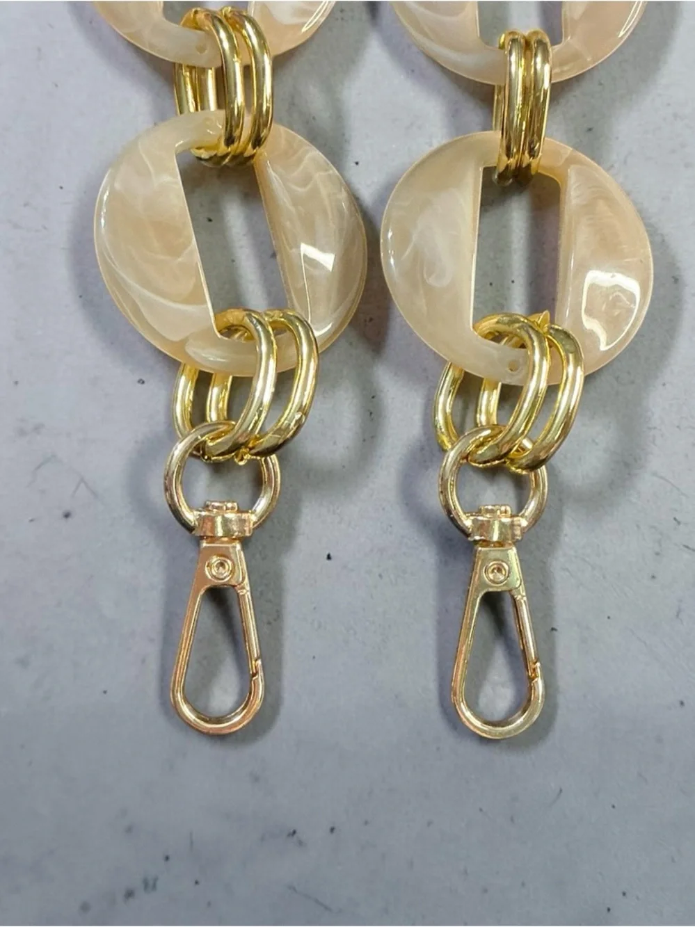 Chunky Resin Chain Strap Apricot Marble Gold Bag Chain Purse Strap NEW